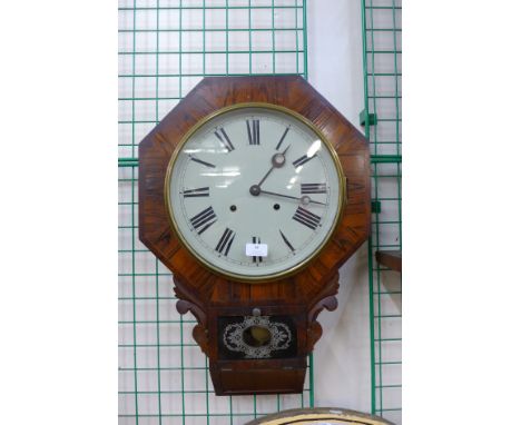 A 19th Century American rosewood octagonal drop dial wall clock