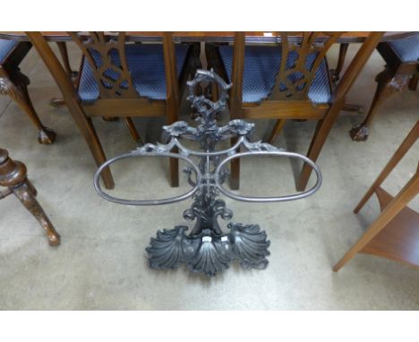 A Victorian style cast iron stick stand, manner of Coalbrookdale