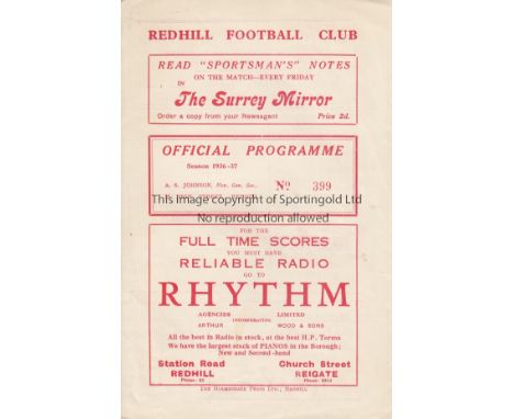 REDHILL - LEYTON 1936-37  Redhill home programme v Leyton and also v Romford 27/3/1937 and Easter Monday, both first team gam