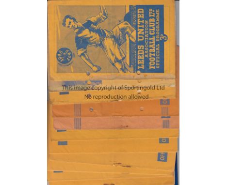 LEEDS        A collection of 35 Leeds United home programmes in a run of one per season from 1948/49 to 1982/83 lacking 1951/
