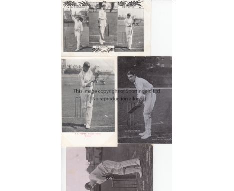 CRICKET POSTCARDS     Four postcards: C.J. Burnup issued by G.D. & D London The Star Series, minor tear, K.L. Hutchings issue