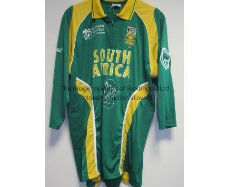 CRICKET - ANDREW HALL     South Africa World Cup 2007 playing shirt, long sleeves with 'Hall 99' on the back. Worn by Andrew 
