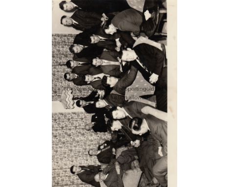 LIVERPOOL 1959  Photograph showing Liverpool players relaxing at their hotel  before leaving for the Cup match at Worcester C
