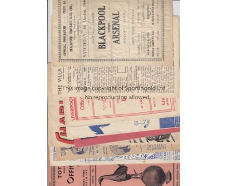 ARSENAL 1946/7     Nine away programmes for the first League season after WWII including v Chelsea, League, FA Cup and FA Cup