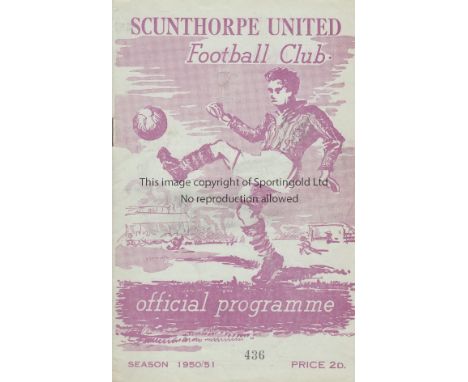 SCUNTHORPE - NEW BRIGHTON 50-51   Scunthorpe home programme v New Brighton, 7/4/51, first Football League season for Scunthor
