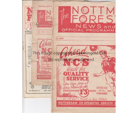 FOREST           A collection of 34 Nottingham Forest home programmes 1946/47 to 1983/84 to include v Leicester 1946/47(fair)