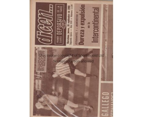 1968 INTERCONTINENTAL CUP          Estudiantes v Manchester United played 25 September 1968 in Buenos Aires. Rare issue of th