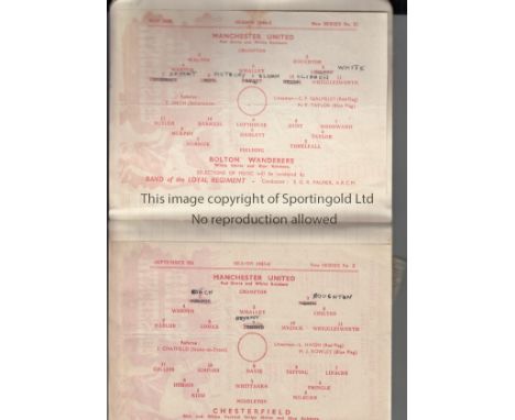 MANCHESTER UNITED 45-46   Unique scrapbook covering the Manchester United 45-46 season but also containing programmes for bot