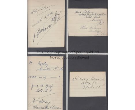 SCOTLAND    Rare collection of Scottish autographs from a journalists notebook covering players who played for Scotland from 