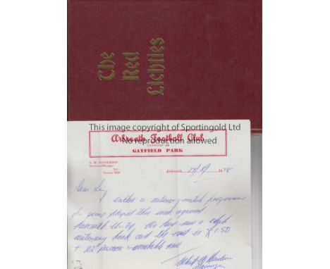 ARBROATH FC   Scarce book , hardback, "The Red Lichties", privately produced by Arbroath in 1978 to celebrate their centenary