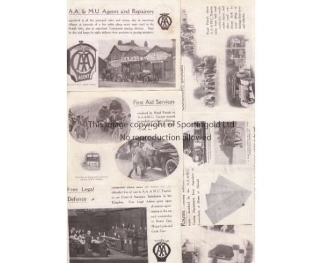 THE AA.    Seven small pages from what was probably an Automobile Association advertising booklet, 14 sides advertising the b