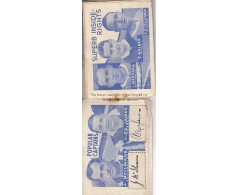 BOOKLET   The Champion Album of Famous Footballers with printed autographed from the 1930's. Partially split at spine. Fair t