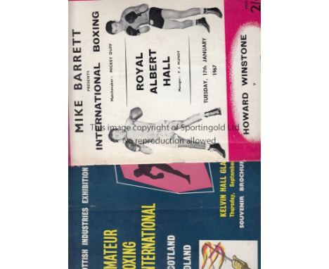BOXING      Twenty programmes 1955 - 2009, 8 at Wembley 1955 - 1989 including GB v USSR 12/10/1955, Karl Mildenberger v Billy