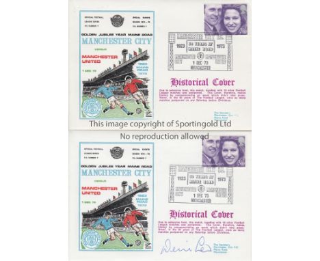 MAN CITY - MAN UTD 1973  Two  Dawn First Day Covers issued to celebrate 50 years for City at Maine Road. One is postmarked 1/
