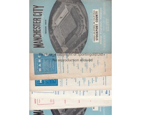 MAN CITY - LEAGUE CUP   Six programmes from the early days of the Football League Cup involving Manchester City, homes v Stoc