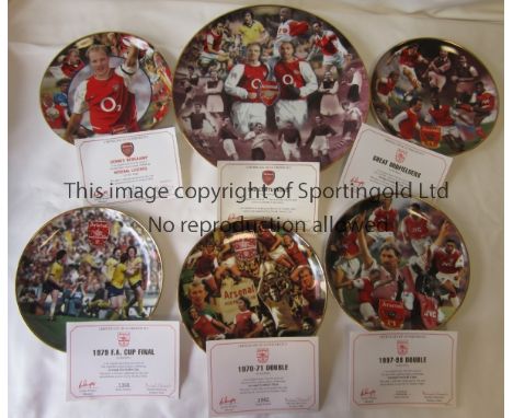 ARSENAL      Seventeen fine porcelain commemorative plates issued by Danbury Mint and including a Certificate of Authenticity