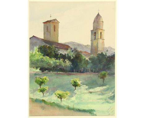 Anne Elizabeth Dundas (British, 1830-1917), 'Cannes 5am'. Watercolour. Signed in pencil lower right. 35.5 x 26cm. Provenance: