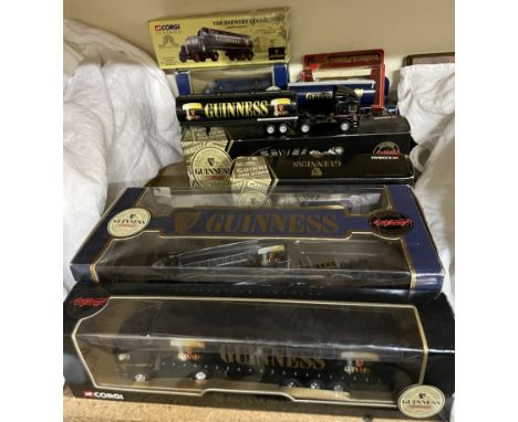 A collection of Corgi and other models of Guinness lorries etc