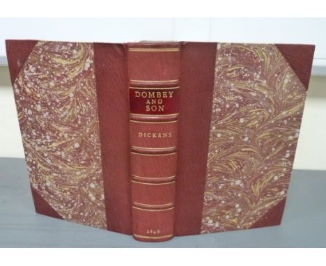 DICKENS CHARLES.&nbsp;&nbsp;Dombey &amp; Son. Illus. by H. K. Browne as called for. Rebound half red morocco, internal browni