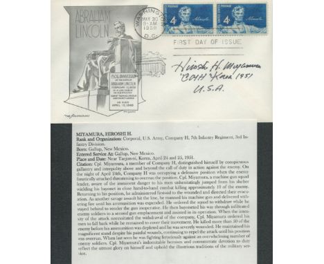 USA FDC Signed by Hiroshi H Miyamura Medal of Honor Winner Korea 1951 30 May 1959 Washington DC Personally Signed by Corporal