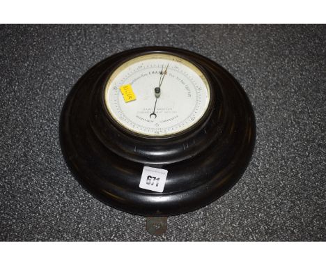 An early 20th Century Holosteric barometer, cream coloured dial inscribed 'James Morton Sunderland & South Shields', in circu
