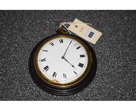 *A Sedan clock, enamelled roman dial, in ebony and brass case.