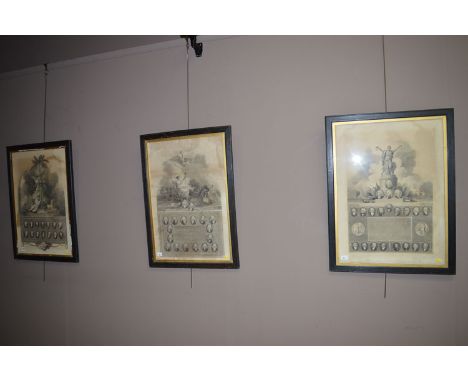 *A pair of 19th Century engravings "Commemoration of the XIVth February MDCCXCVII" and "Commemoration of the XIth October MDC