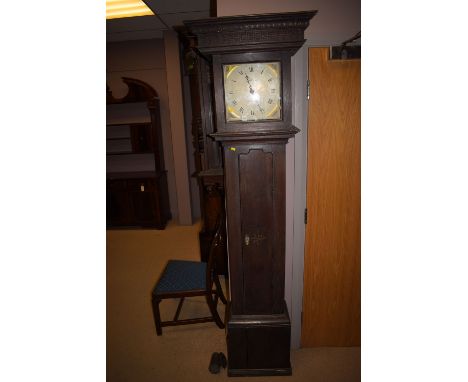 Beeching, Ashburnham: an oak thirty hour longcase clock, the 11in. square painted roman dial with anchor escapement and count