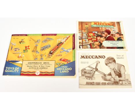 Group of Meccano Products Catalogues. (1) 1939/1940 printed for "Shepperson Bros. Sutton-in-Ashfield" without print date - co
