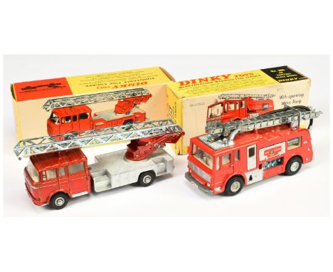 Dinky pair of Fire Engine - to include (1) 285 Merryweather Marquis Fire Tender - metallic red, chrome hubs with "Fire Servic