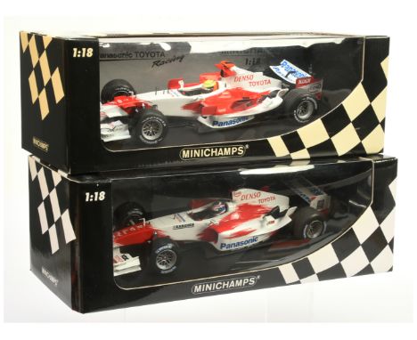 Minichamps 1/18 scale pair (1) 100060007 Panasonic Toyota Racing TF106 - M. Schumacher 2006 (2) 100040017 Similar TF104 - D. 