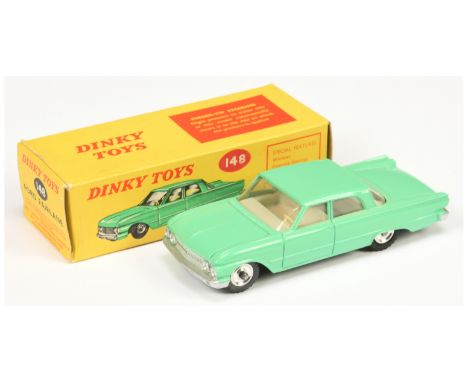 Dinky 148 Ford Fairlane - light green body, ivory interior, No.148 baseplate, spun hubs - Near Mint in Good Plus clean but cr