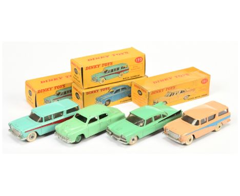 Dinky Group of American Cars - to include 172 Studebaker Land Cruiser - pale green body with mid-green ridged hubs and smooth