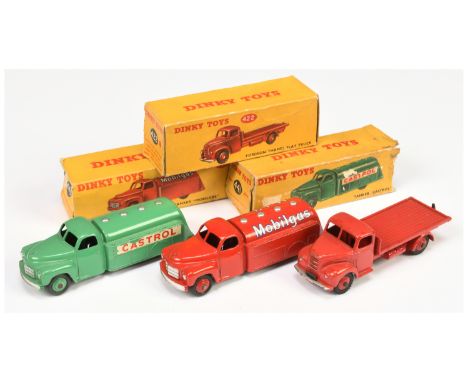 Dinky, Group of Commercial Vehicles - Including (1) 422 &nbsp;Fordson Thames Flat truck - red body &amp; ridged hubs (note: p