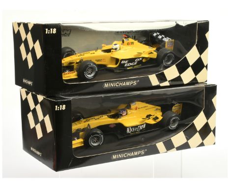 Minichamps 1/18 scale pair (1) 100030011 Jordan Ford EJ13 2003 - G. Fisichella (2) 100040095 EJ14 N. Mansell Recent Street Pa