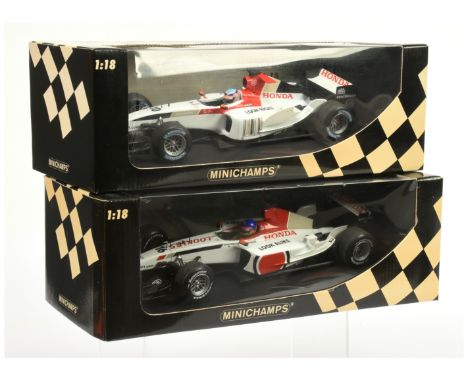 Minichamps 1/18 scale pair (1) 100040010 B.A.R Honda 006 - T. Sato (2) 100030016&nbsp; B.A.R Honda 005 - J. Villeneuve - Near