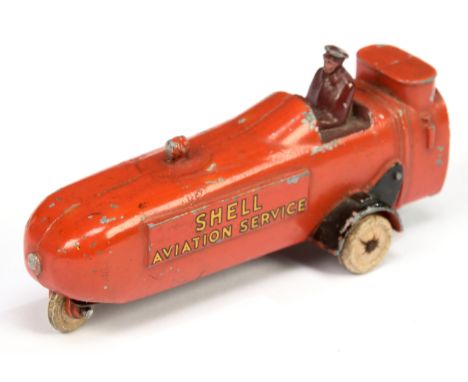 Dinky No.60y Thompson Aircraft Tender - red body "Shell Aviation Service" to both sides, maroon driver, black wheel arches, w