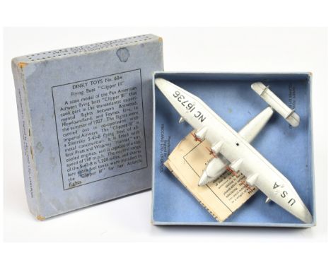 Dinky Pre-War 60w Sikorsky S-42 Clipper III Flying Boat - ruby red plastic roller - overall Good Plus but does have some corr