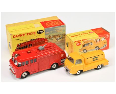 Dinky 276 Fire Tender &amp; 436 Atlas Copco- to include (1) 276 Airport Fire Tender with flashing light - red body, grey plas