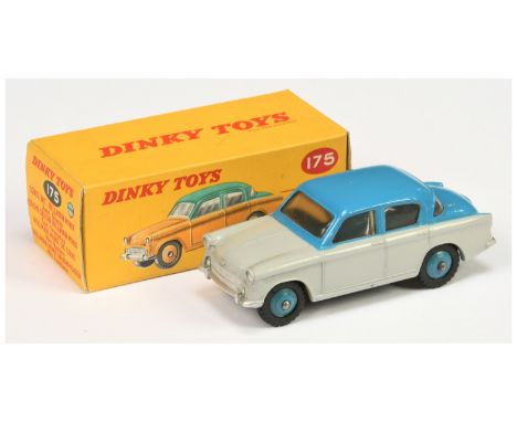 Dinky 175 Hillman Minx Saloon - two-tone light grey &amp; mid-blue body, mid blue ridged hubs - Excellent to Excellent Plus i