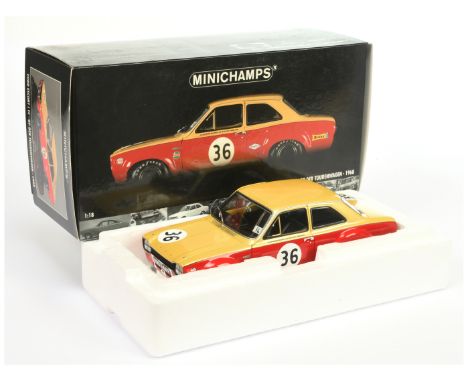 Minichamps 1/18th scale 100688136 Ford Escort I TC - GP DER Tourenwagen 1968 - Alan Mann Racing - gold/red racing number 36 -