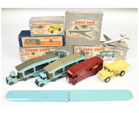 Dinky Group of Commercial Vehicles &amp; Aircraft - Including (1) 581 Maudsley Horse Box "British Railways Express Horse Box 