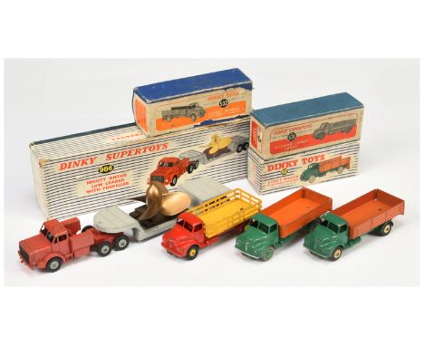 Dinky Group of Commercial Vehicles - to include (1) 531 Leyland Comet Lorry - red body &amp; chassis, yellow rear body &amp; 
