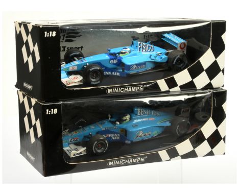 Minichamps 1/18 scale pair (1) 180000011 Benetton Playlife B200 - G. Fisichella (2) 100010007 Benetton Renault Sport B201 - G