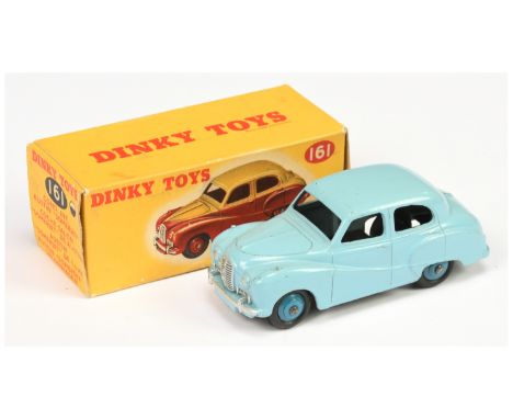 Dinky 161 Austin Somerset - light blue body with "Austin Somerset" cast to inside of roof, mid-blue ridged hubs, No.161 basep