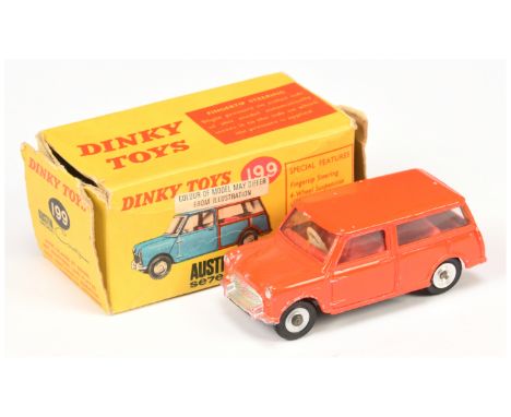 Dinky 199 Austin Seven Countryman RARE FLOURESCENT DAYGLO PINK BODY, red interior, spun hubs&nbsp; - Good with some light pla