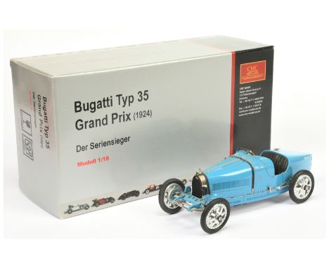 CMC 1/18th scale M-063 Bugatti Type 35 Grand Prix 1924 - blue, racing number 4 - Near Mint with inner packing, accessory tool