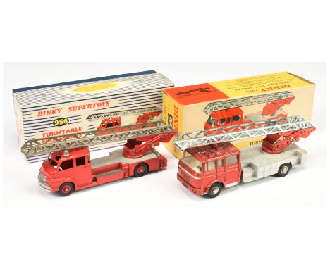 Dinky 2 x 956 Turntable Fire Engine - (1) Bedford Turntable Fire Escape - Excellent in Good box complete with inner card pack