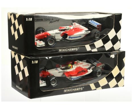 Minichamps 1/18 scale pair (1) 100050017 Panasonic Toyota Racing TF105- R. Shcumacher (2) 100020025 Toyota TF102 - A. McNish 