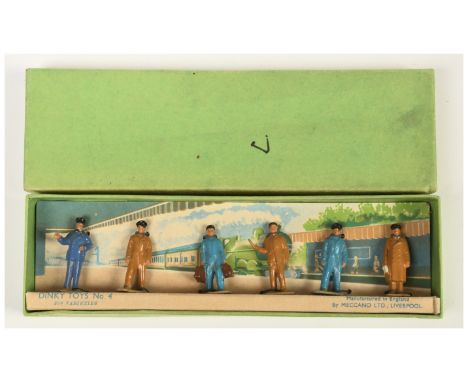 Dinky Toys Hornby O Gauge Pre-War small Lineside Figure Set No.4 Engineering Staff - condition varies from Good to Excellent 